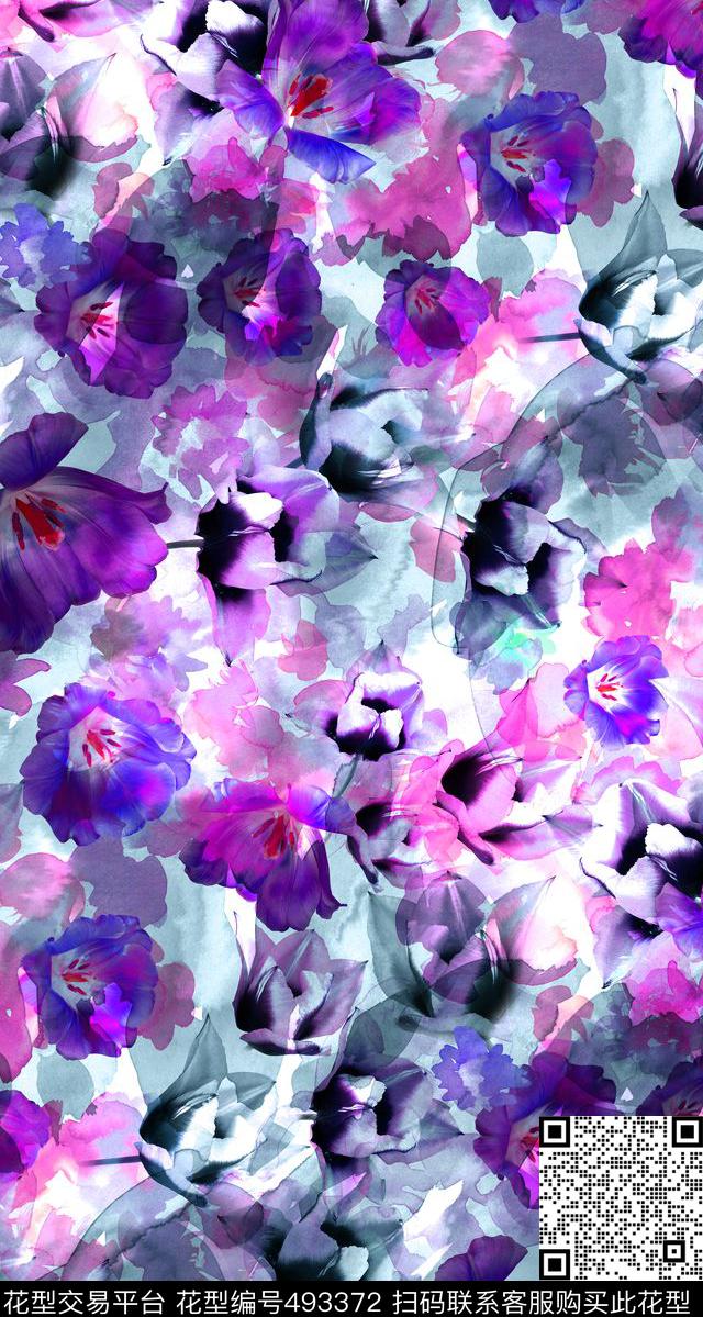 窗帘布花卉连衣裙家纺数码印花华亿平台下载（图片编号: 493372） - 瓦栏（Walan）