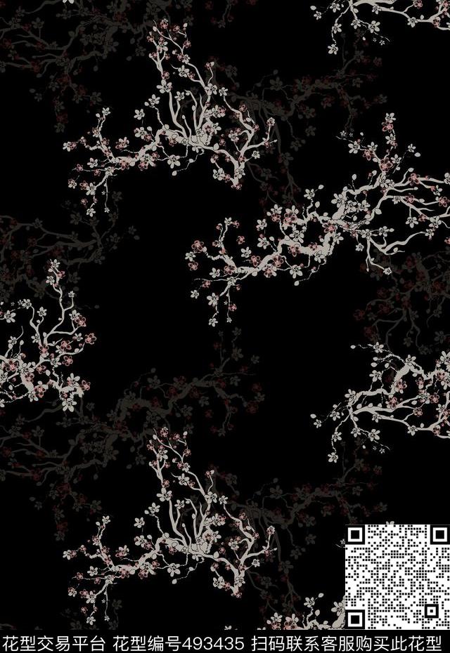 潮流时尚秋冬花卉秋冬印花传统印花华亿平台下载（图片编号: 493435） - 瓦栏（Walan）