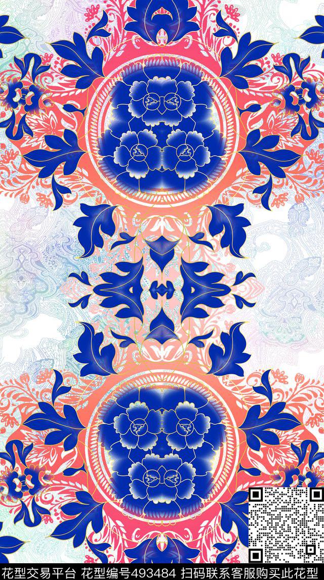 中西混合花纹佩兹利数码印花华亿平台下载（图片编号: 493484） - 瓦栏（Walan）