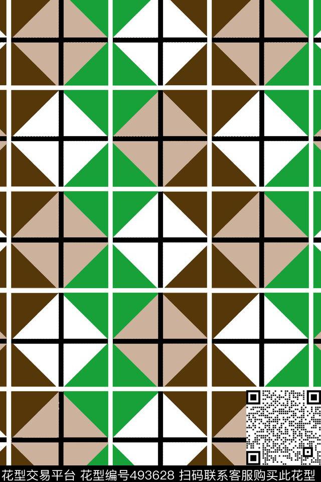 格子几何男童传统印花华亿平台下载（图片编号: 493628） - 瓦栏（Walan）
