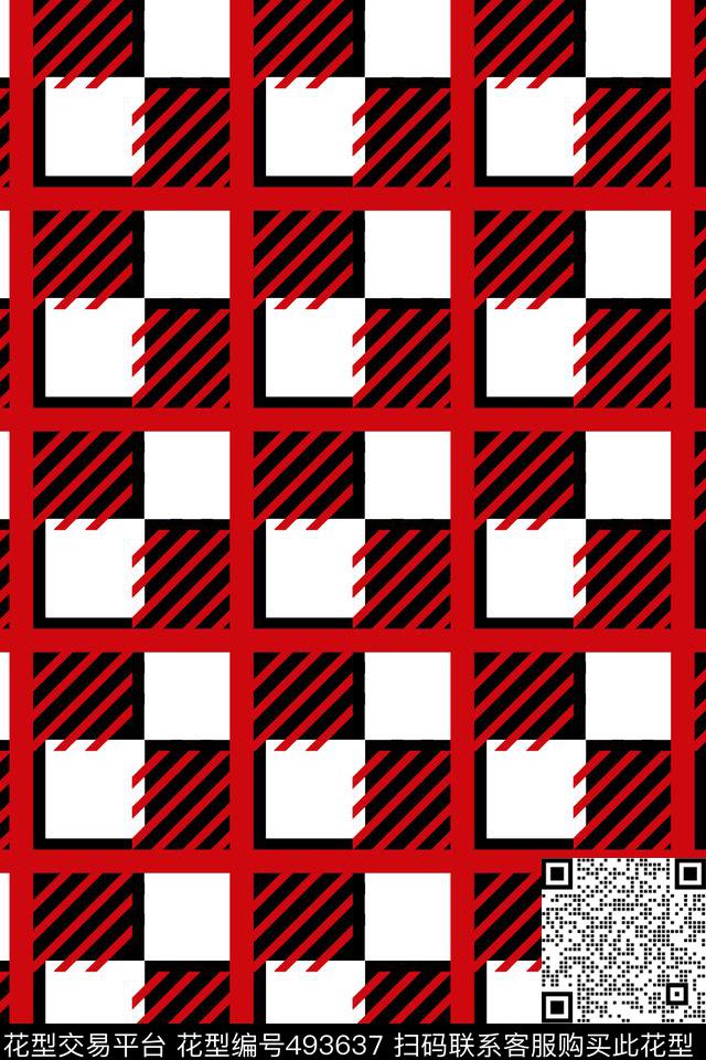 格子苏格兰格子方格纹传统印花华亿平台下载（图片编号: 493637） - 瓦栏（Walan）