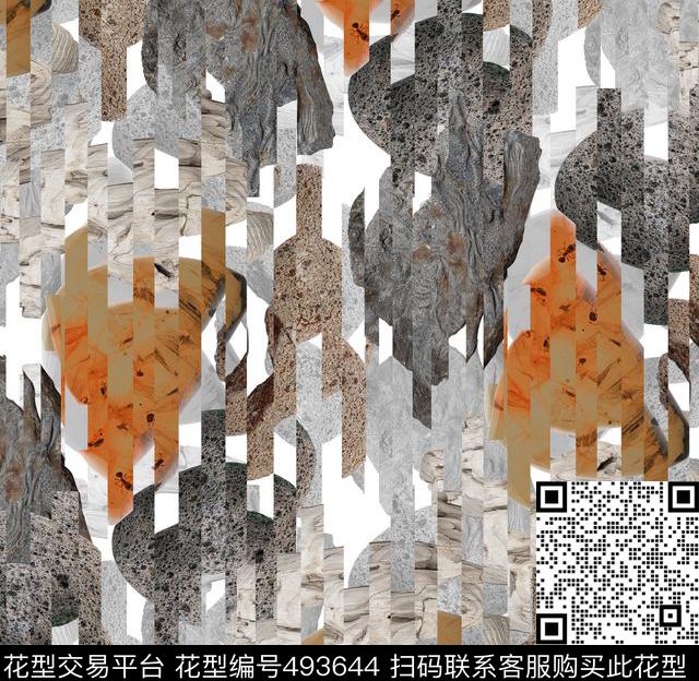 潮流时尚T恤卫衣夹克石头切割数码印花华亿平台下载（图片编号: 493644） - 瓦栏（Walan）