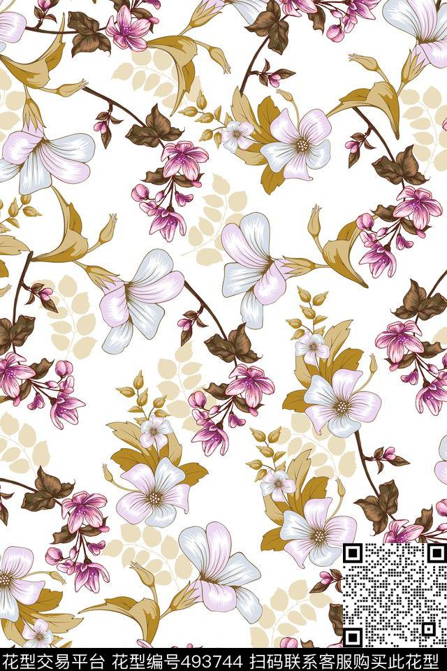 手绘小碎花底花数码印花华亿平台下载（图片编号: 493744） - 瓦栏（Walan）