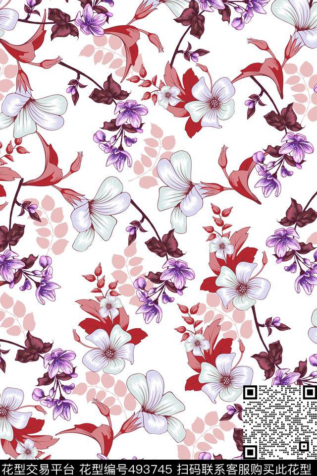 手绘小碎花底花数码印花华亿平台下载（图片编号: 493745） - 瓦栏（Walan）