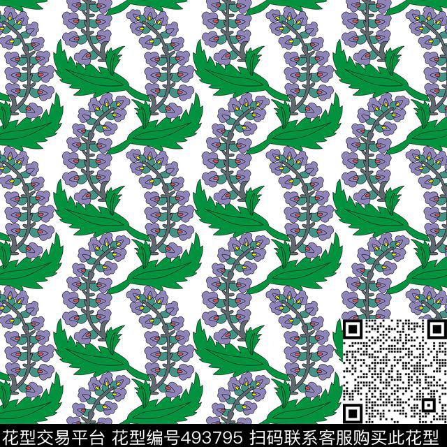 现代时尚植物花卉风景传统印花华亿平台下载（图片编号: 493795） - 瓦栏（Walan）