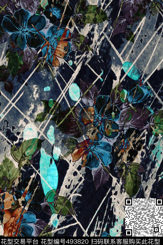 原创花卉肌理数码印花华亿平台下载（图片编号: 493820） - 瓦栏（Walan）