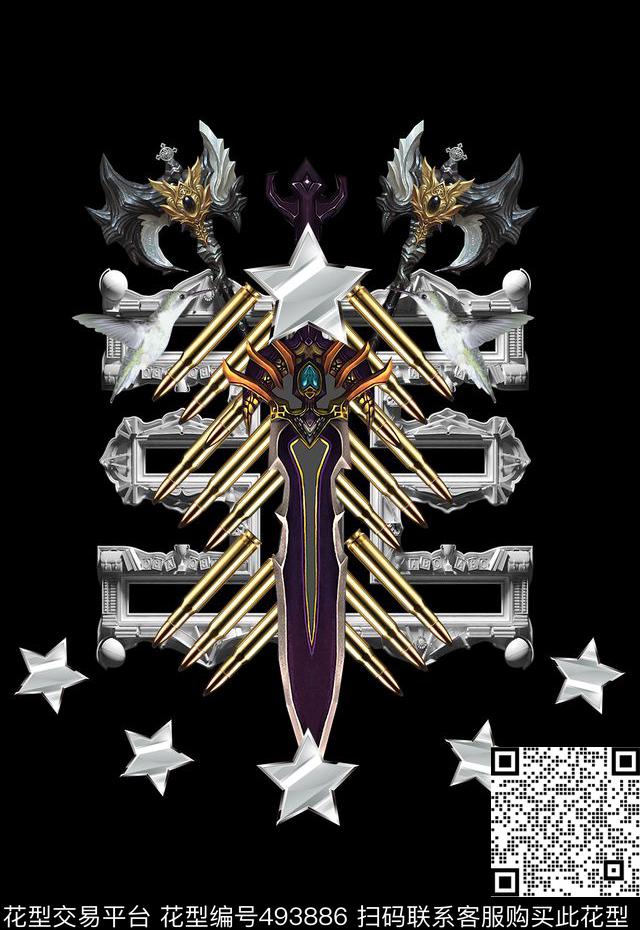 T恤卫衣夹克潮流时尚创意印花数码印花华亿平台下载（图片编号: 493886） - 瓦栏（Walan）