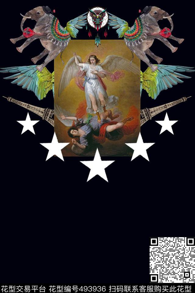 T恤创意服装面料创意设计图案数码印花华亿平台下载（图片编号: 493936） - 瓦栏（Walan）