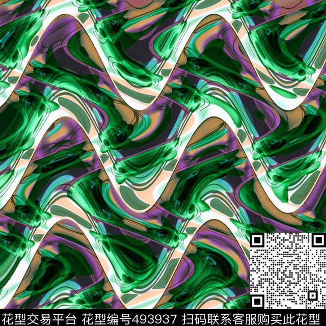 抽象几何图形数码印花华亿平台下载（图片编号: 493937） - 瓦栏（Walan）