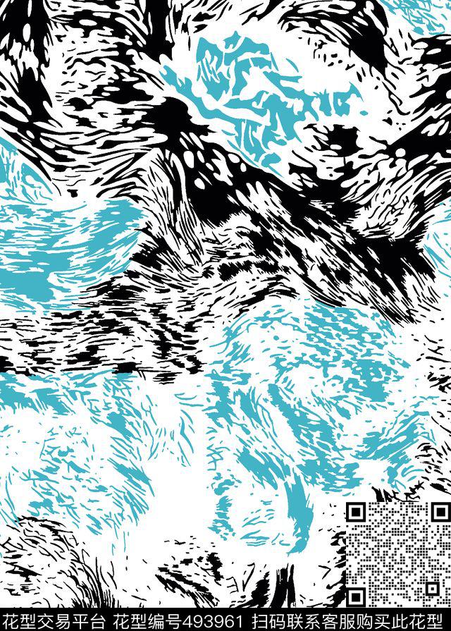 休闲风海水山脉山峰传统印花华亿平台下载（图片编号: 493961） - 瓦栏（Walan）