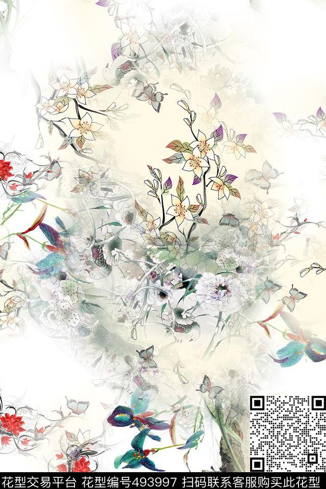 时尚大胆流行数码印花华亿平台下载（图片编号: 493997） - 瓦栏（Walan）