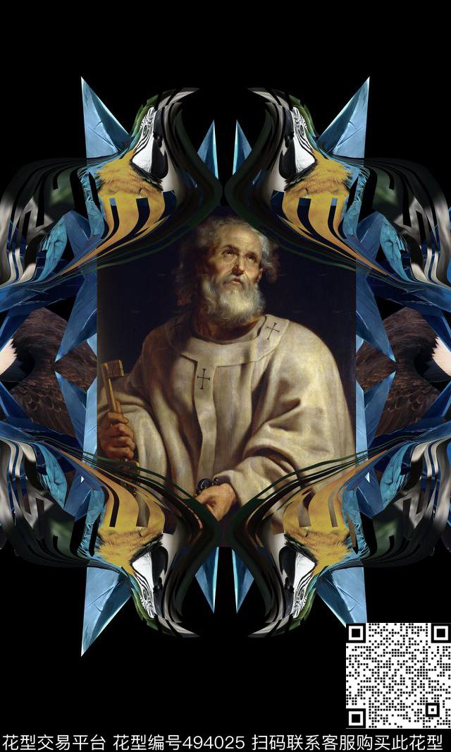 潮流定位复古数码印花华亿平台下载（图片编号: 494025） - 瓦栏（Walan）