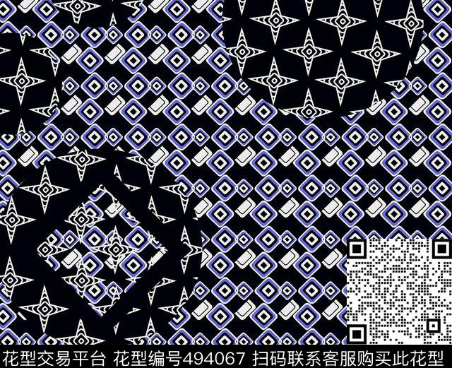 几何字母格子传统印花华亿平台下载（图片编号: 494067） - 瓦栏（Walan）