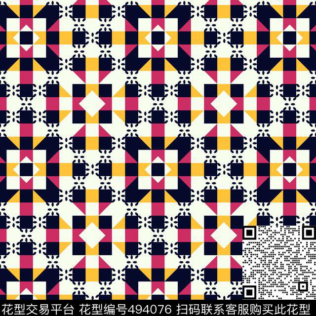 几何字母格子传统印花华亿平台下载（图片编号: 494076） - 瓦栏（Walan）