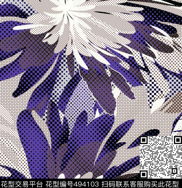 几何字母格子传统印花华亿平台下载（图片编号: 494103） - 瓦栏（Walan）