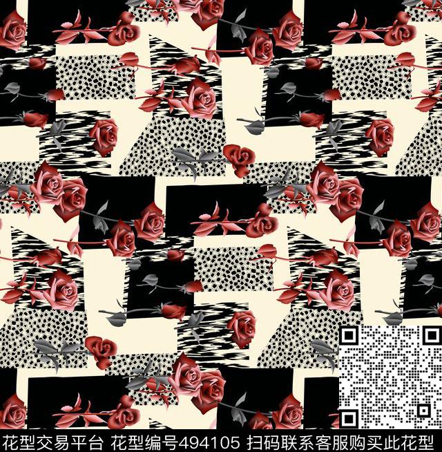 几何字母格子传统印花华亿平台下载（图片编号: 494105） - 瓦栏（Walan）