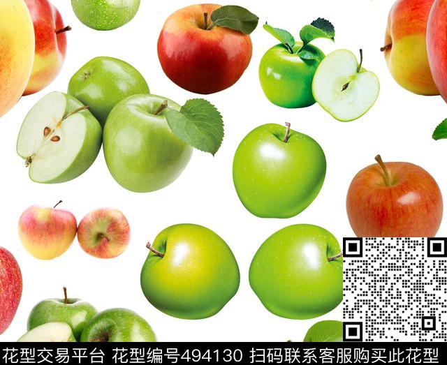 植物苹果水果青苹果乐园数码印花华亿平台下载（图片编号: 494130） - 瓦栏（Walan）