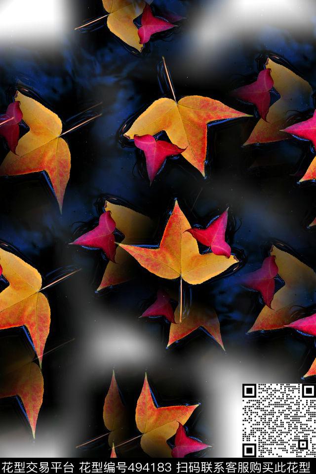枫叶男女混搭数码印花华亿平台下载（图片编号: 494183） - 瓦栏（Walan）