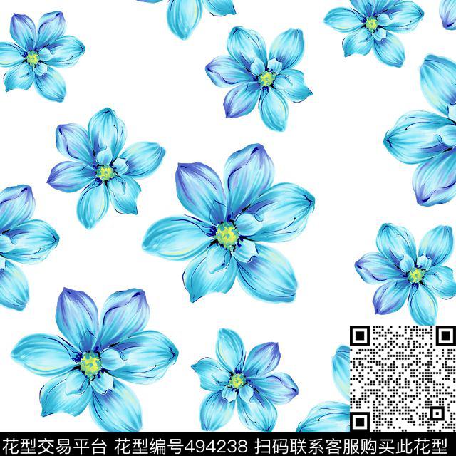 时尚花简约传统印花华亿平台下载（图片编号: 494238） - 瓦栏（Walan）