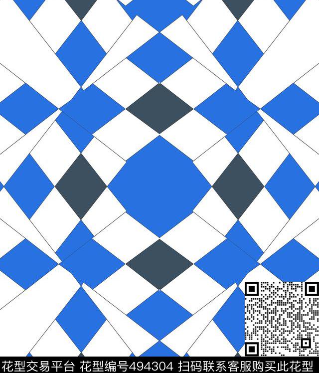 格子几何趣味传统印花华亿平台下载（图片编号: 494304） - 瓦栏（Walan）
