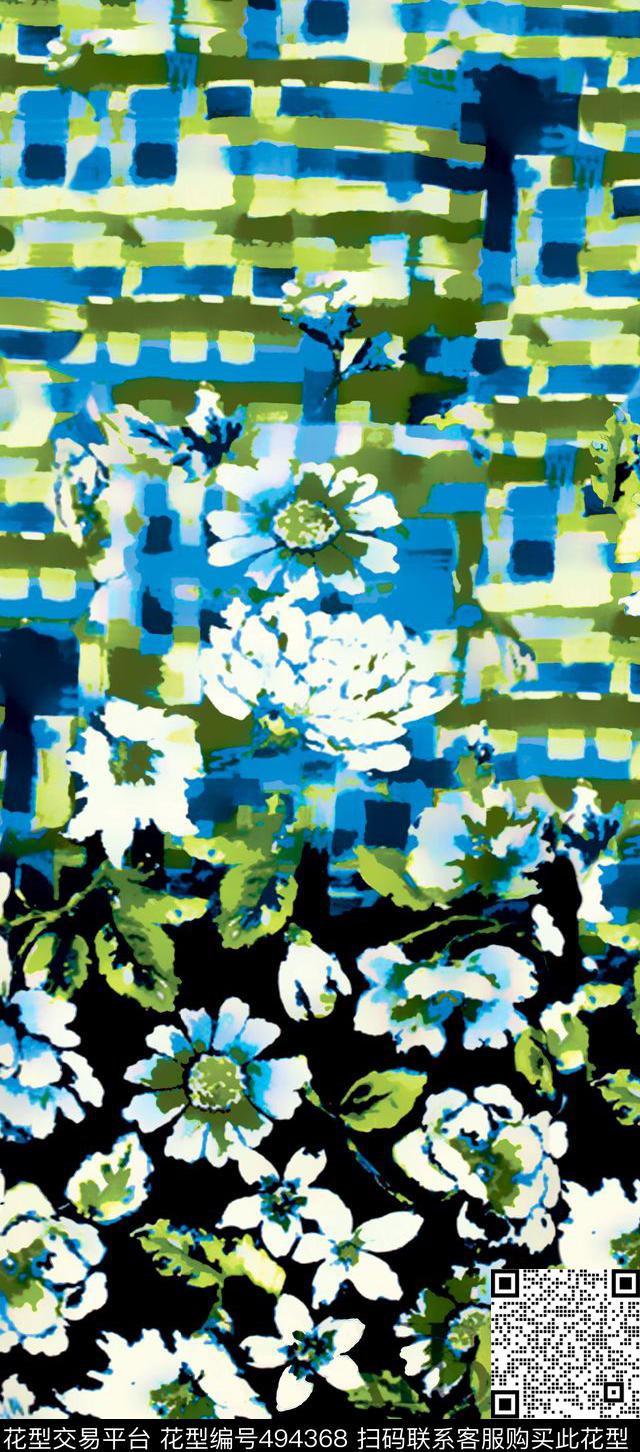 原创优雅花卉数码印花华亿平台下载（图片编号: 494368） - 瓦栏（Walan）