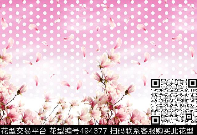 原创花卉优雅数码印花华亿平台下载（图片编号: 494377） - 瓦栏（Walan）