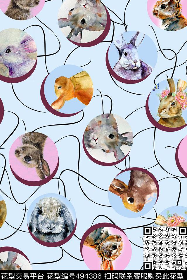 时尚清新水彩波普圆点数码印花华亿平台下载（图片编号: 494386） - 瓦栏（Walan）