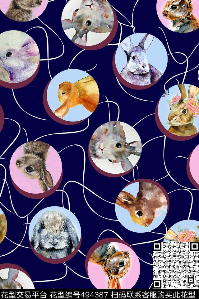 时尚清新水彩波普圆点数码印花华亿平台下载（图片编号: 494387） - 瓦栏（Walan）