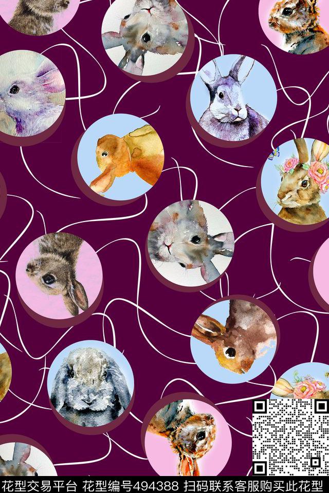 时尚清新水彩波普圆点数码印花华亿平台下载（图片编号: 494388） - 瓦栏（Walan）