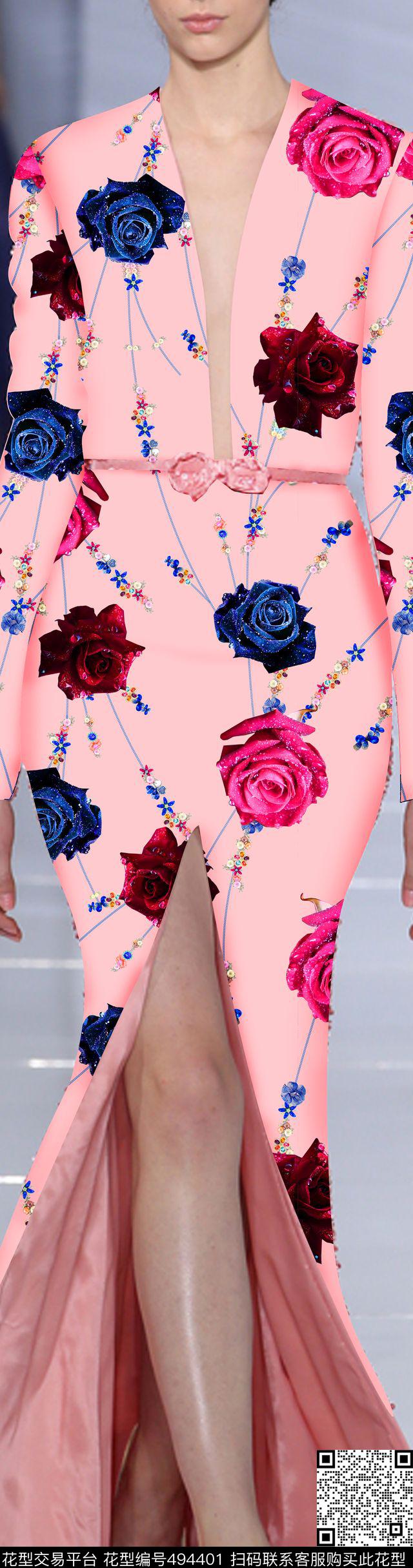 MAX-珠宝花卉流行时尚欧美数码印花华亿平台下载（图片编号: 494401） - 瓦栏（Walan）