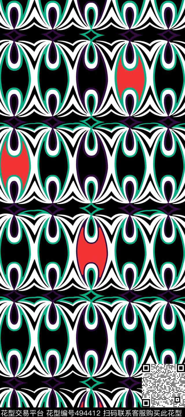 几何女装数码印花传统印花华亿平台下载（图片编号: 494412） - 瓦栏（Walan）