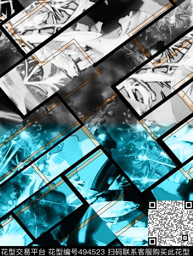 休闲时尚乱花撞花数码印花华亿平台下载（图片编号: 494523） - 瓦栏（Walan）