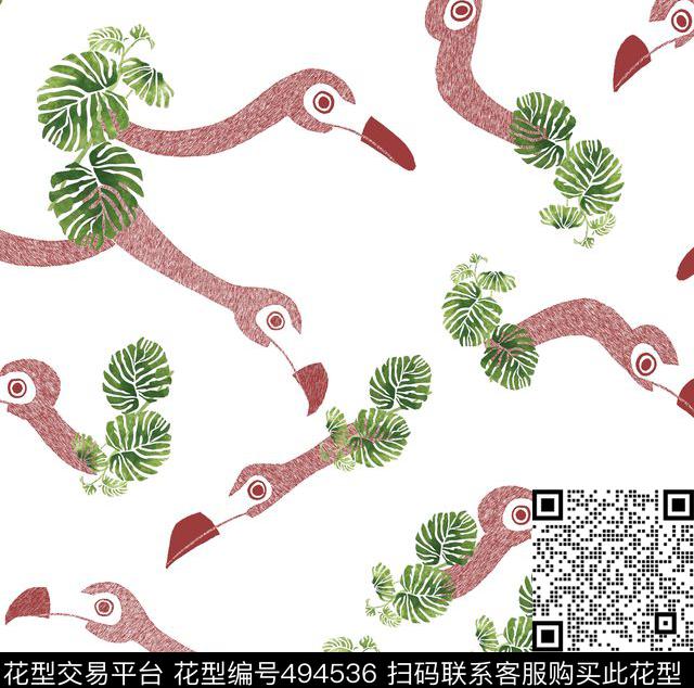 时尚大牌芭蕉叶热带风情数码印花华亿平台下载（图片编号: 494536） - 瓦栏（Walan）