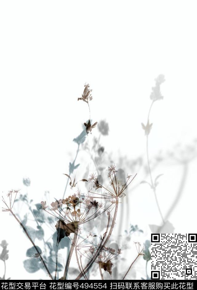 时尚休闲中国风叶子数码印花华亿平台下载（图片编号: 494554） - 瓦栏（Walan）