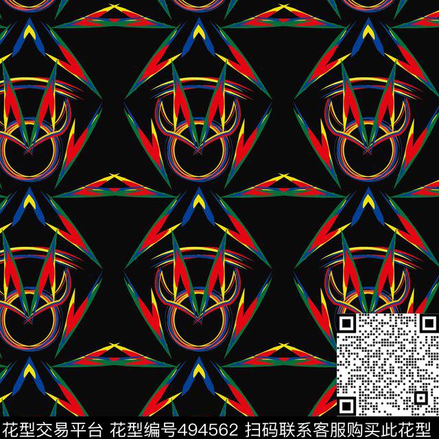 时尚炫彩几何传统印花华亿平台下载（图片编号: 494562） - 瓦栏（Walan）