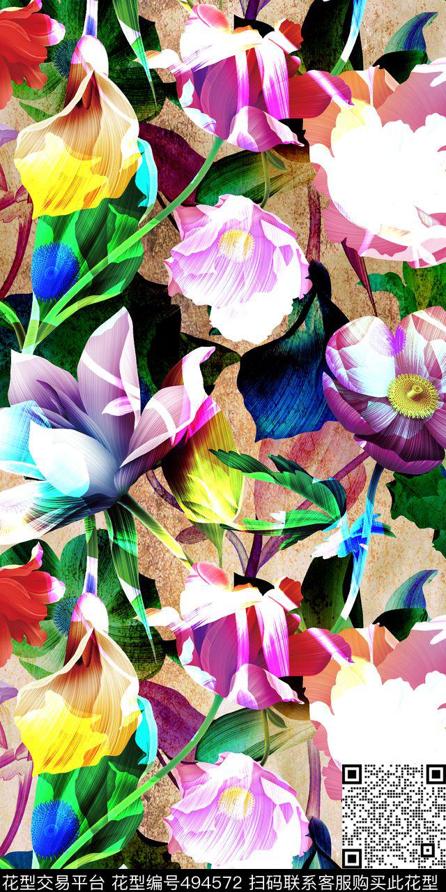 数码印花欧美流行潮流时尚家纺数码印花华亿平台下载（图片编号: 494572） - 瓦栏（Walan）