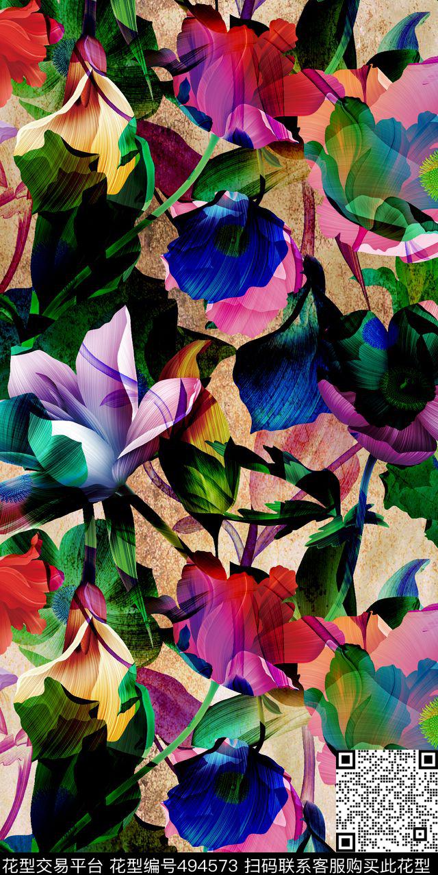 数码印花欧美流行潮流时尚家纺数码印花华亿平台下载（图片编号: 494573） - 瓦栏（Walan）