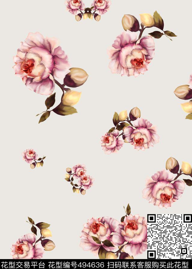 花卉清新沙发数码印花华亿平台下载（图片编号: 494636） - 瓦栏（Walan）