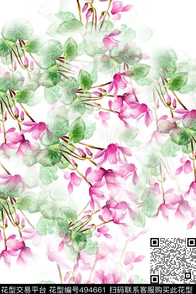 时尚小清新自然数码印花华亿平台下载（图片编号: 494661） - 瓦栏（Walan）