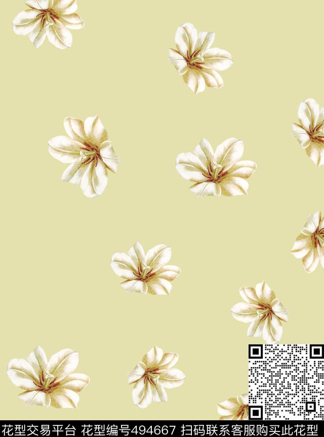 田园风复古花卉数码印花华亿平台下载（图片编号: 494667） - 瓦栏（Walan）