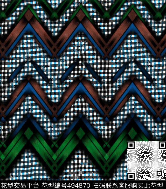 几何字母格子传统印花华亿平台下载（图片编号: 494870） - 瓦栏（Walan）