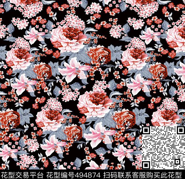 几何字母格子传统印花华亿平台下载（图片编号: 494874） - 瓦栏（Walan）