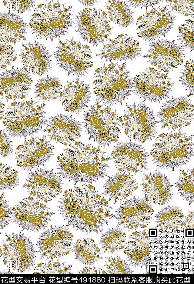 几何字母格子传统印花华亿平台下载（图片编号: 494880） - 瓦栏（Walan）