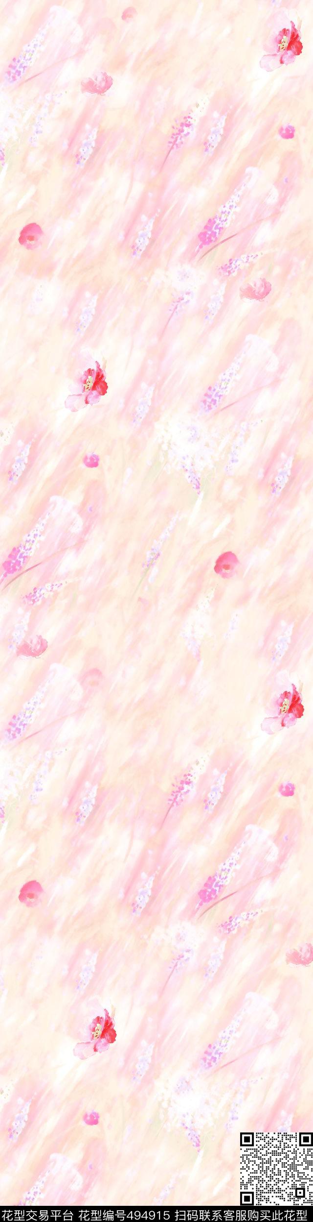 时尚花卉抽象数码印花华亿平台下载（图片编号: 494915） - 瓦栏（Walan）