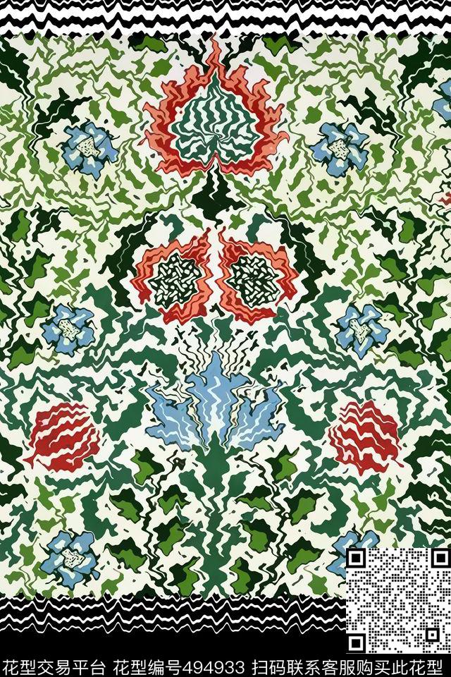 抽象华亿平台条纹传统印花华亿平台下载（图片编号: 494933） - 瓦栏（Walan）