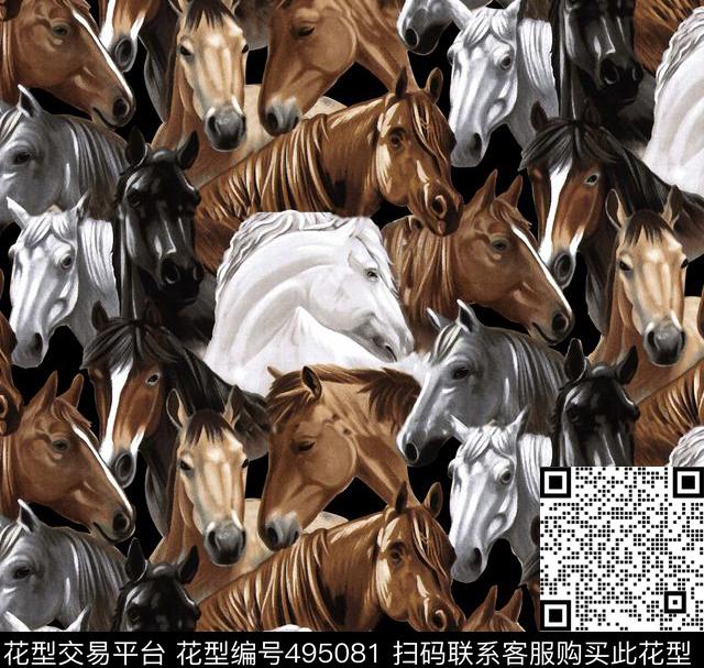 潮流时尚T恤卫衣夹克万马奔腾数码印花华亿平台下载（图片编号: 495081） - 瓦栏（Walan）