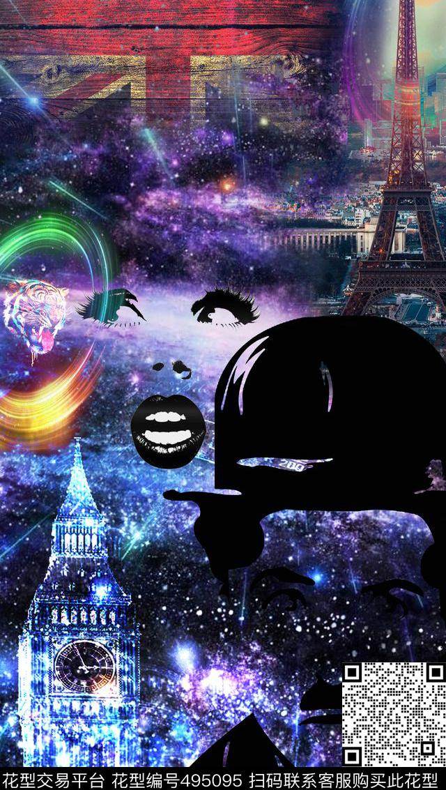 创意服装面料创意设计图案T恤数码印花华亿平台下载（图片编号: 495095） - 瓦栏（Walan）