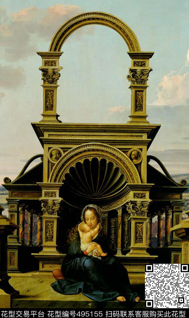 潮流古典欧美风格数码印花华亿平台下载（图片编号: 495155） - 瓦栏（Walan）