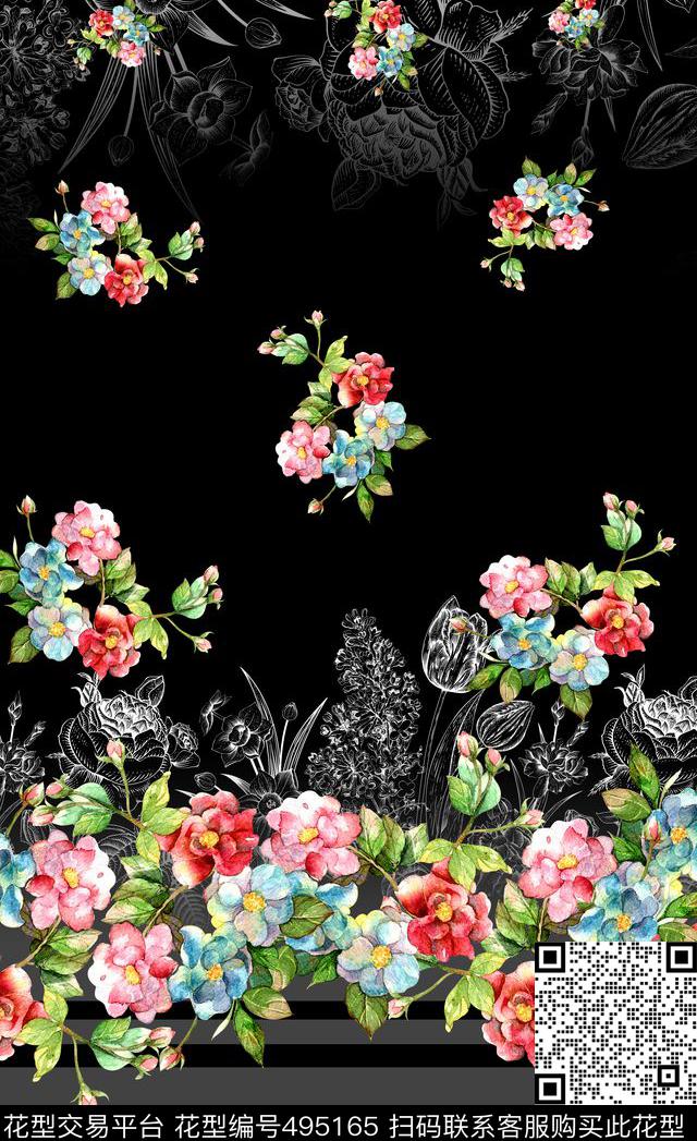 定位花卉女装数码印花华亿平台下载（图片编号: 495165） - 瓦栏（Walan）