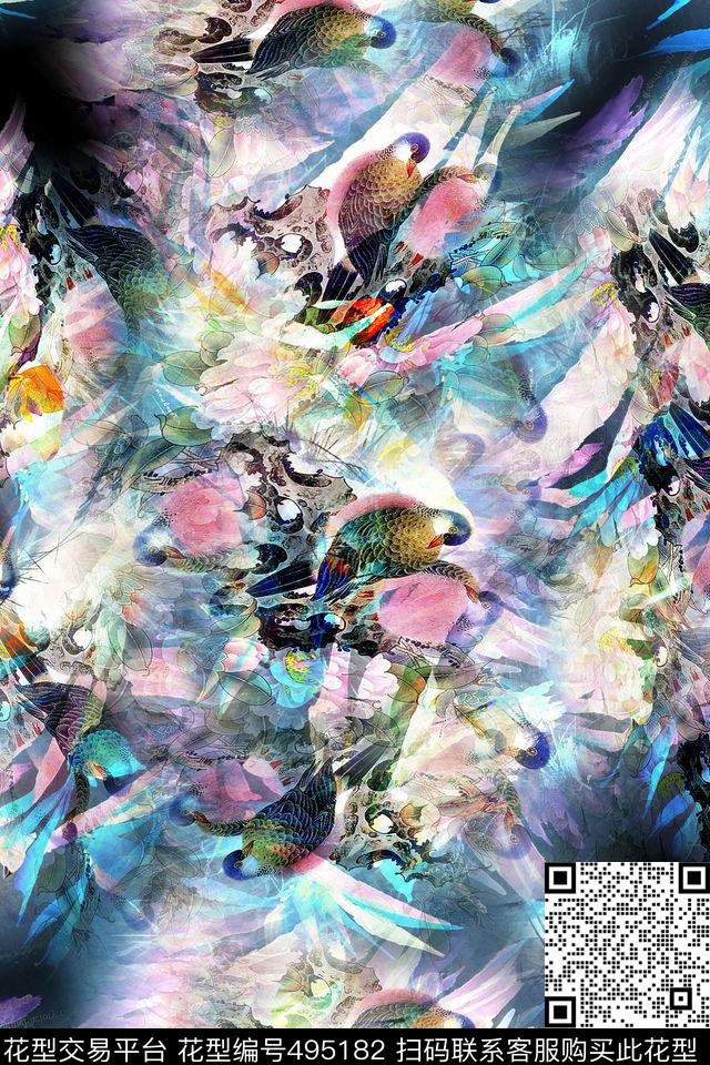 时尚变异男女数码印花华亿平台下载（图片编号: 495182） - 瓦栏（Walan）